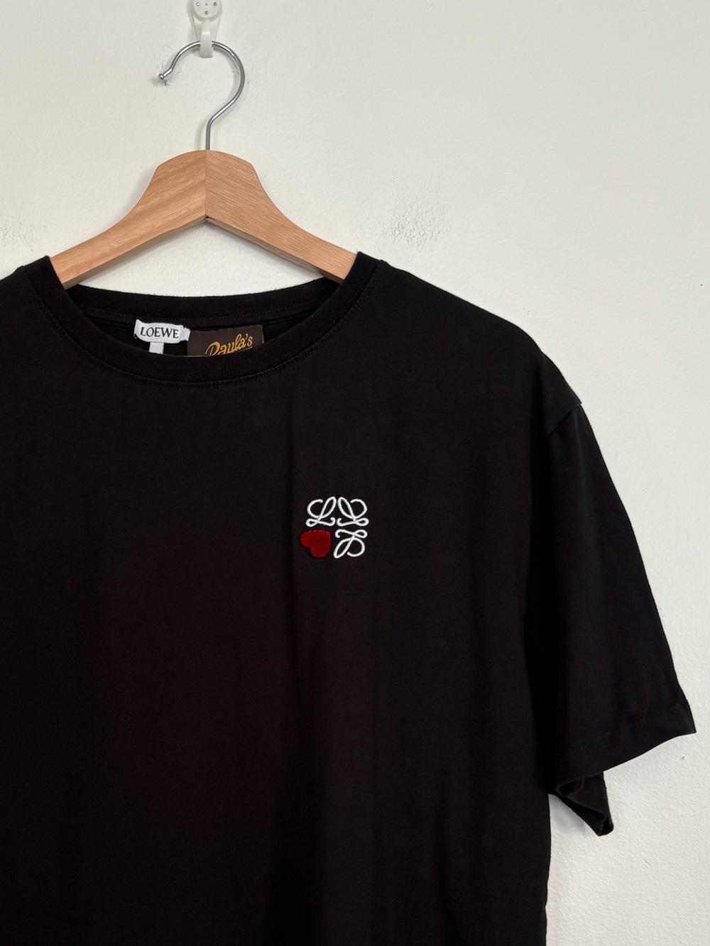 Loewe x Paula's Ibiza || Heart Embroidered Logo Tee Crewneck T-Shirt Black Large